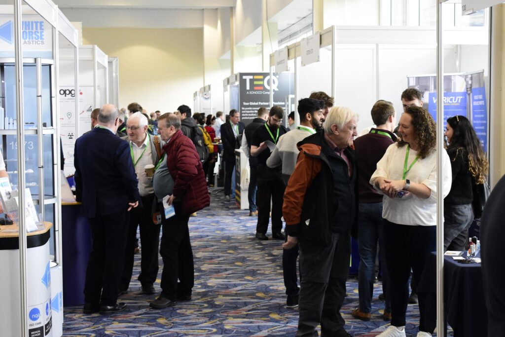 People walking around a trade show