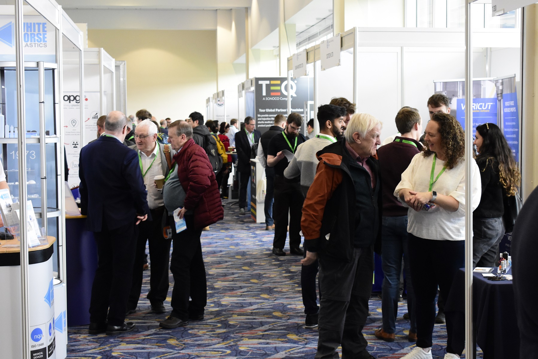 People walking around a trade show