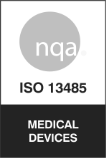 ISO 12485 Medical Devices logo in black and white